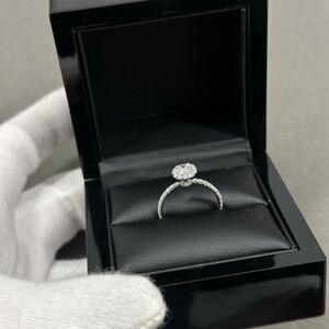 Natural 1 Carat Diamond Engagement Proposal Halo Ring in Platinum